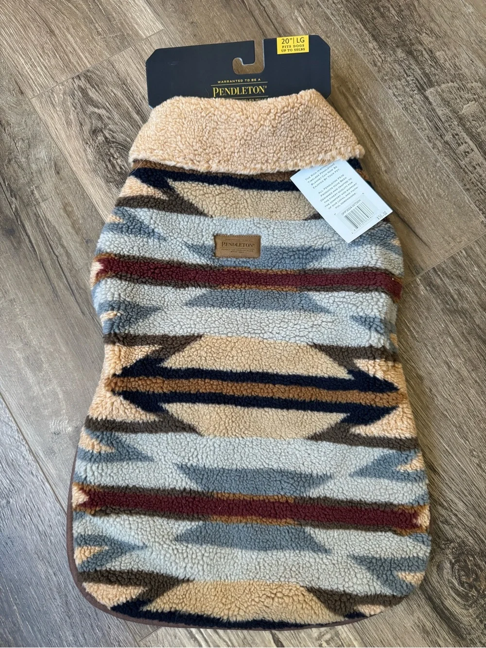 Pendleton Dog Cream Multi-Color Stripe Sherpa Pullover